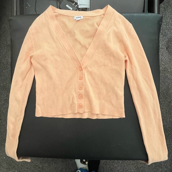 Pastel orange button up cardigan - Picture 1 of 3